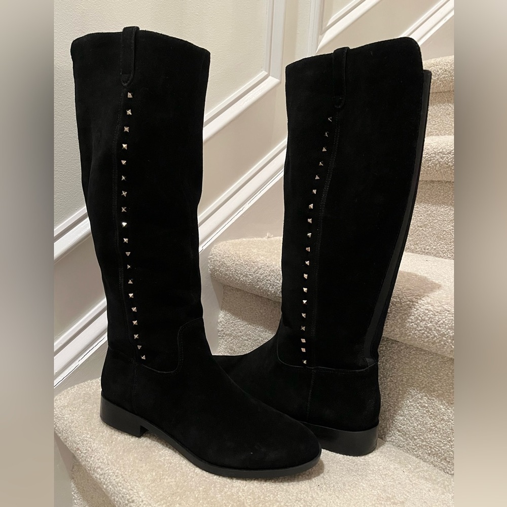 Marc Fisher Knee High Boot 9.5 Black Suede